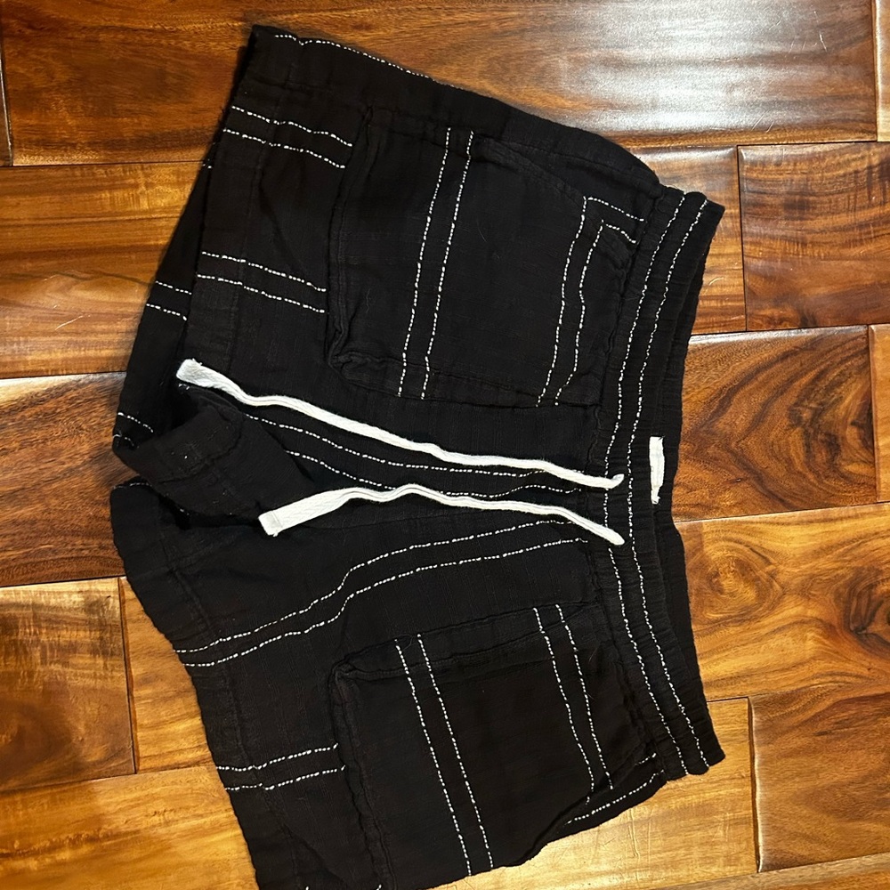 Black Shorts with White Stitching